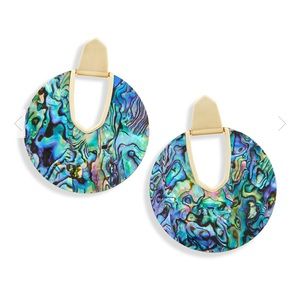 Diane Gold Statement Earrings In Abalone Shell